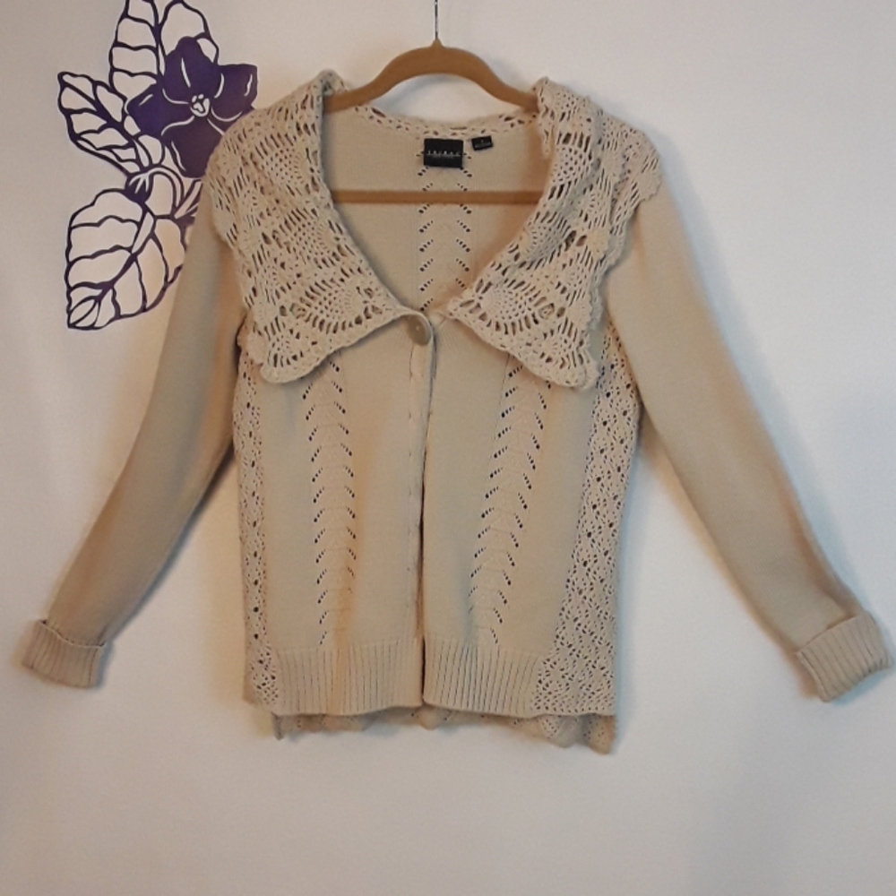 Tribal double shawl collared cardigan 0035